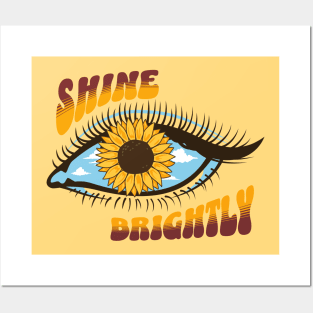 Shine Brightly Sunflower Eye Artwork Posters and Art